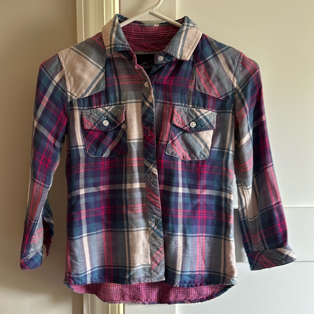 Little Rails super soft plaid shirt (size 8-9)